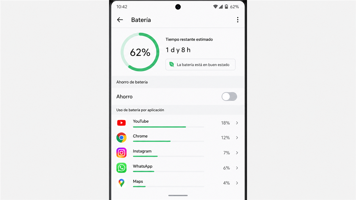 Configuración de batería en Android